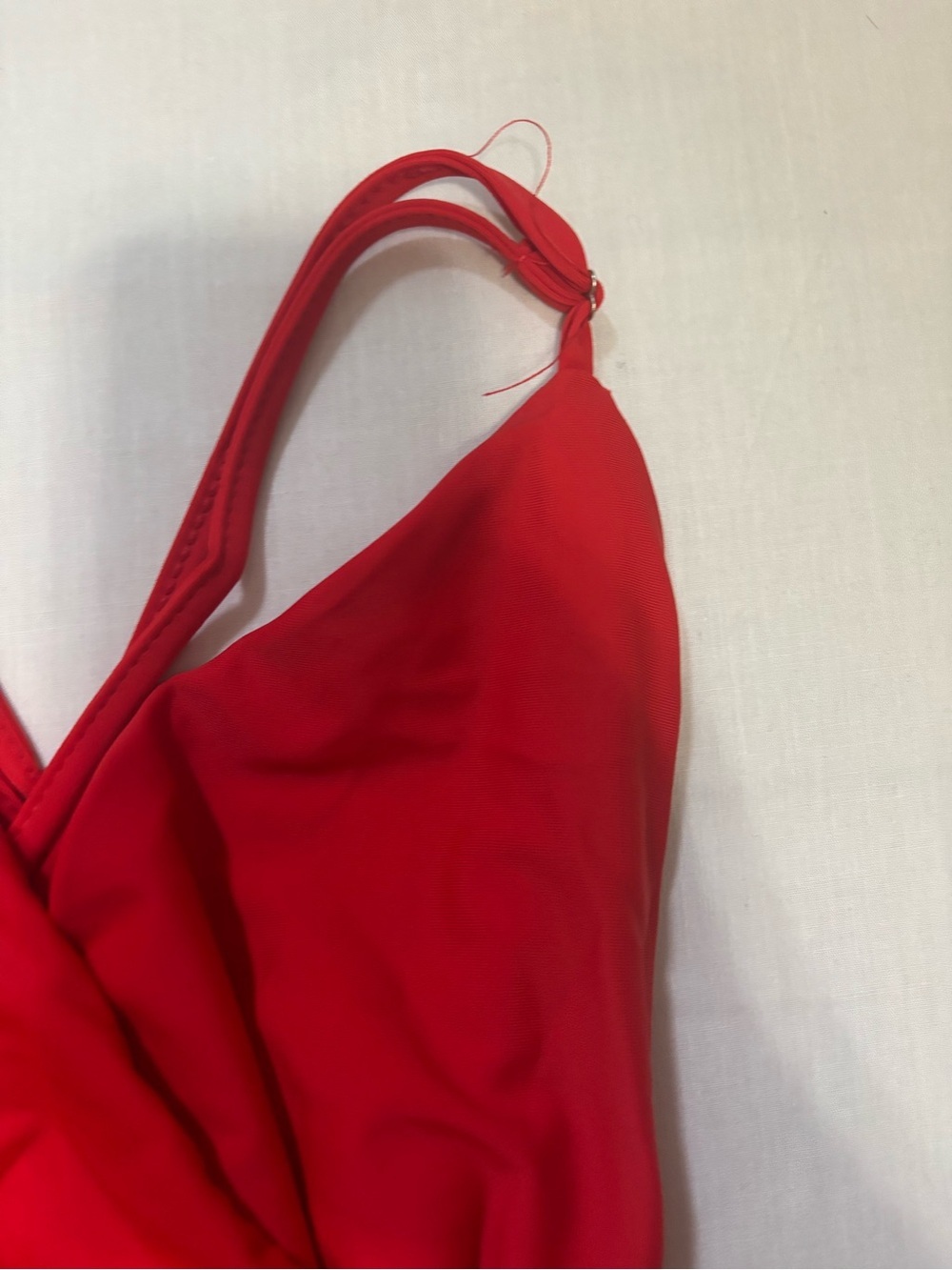 Tiger Mist Red Ruched V-Neck Bodycon Mini Dress - Picture 6 of 8